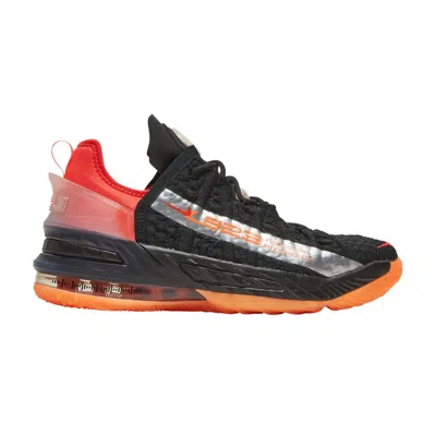 Pre-owned Nike Lebron 18 Gs 'black Crimson Volt' | Kid's Size 5.5