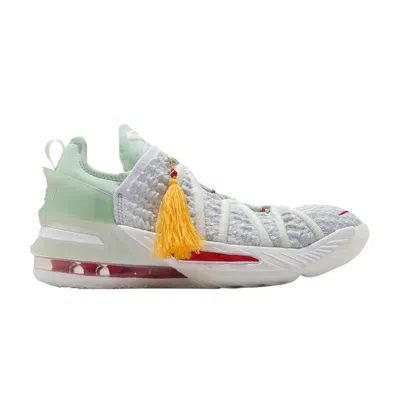 Pre-owned Nike Lebron 18 Gs 'empire Jade' | Teal | Kid's Size 7 In Blue