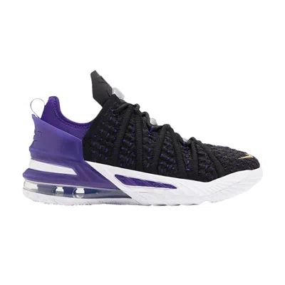 Pre-owned Nike Lebron 18 Gs 'lakers' | Black | Kid's Size 4.5