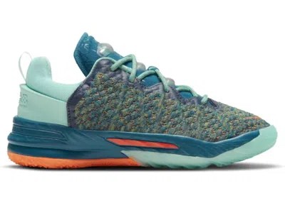 Pre-owned Nike Lebron 18 Lebron James Family Foundation We Are Family Sneakers In Green Abyss/tropical Twist/hyper 