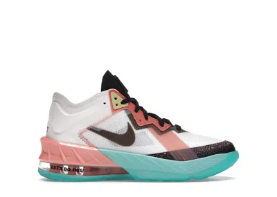 Pre-owned Nike Lebron 18 Low Space Jam Sneakers In Summit White/dynamic Turquoise/crimson Bliss