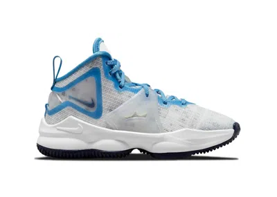 Pre-owned Nike Lebron 19 Space Jam Sneakers In White/dutch Blue/blue Void