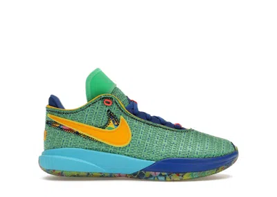 Pre-owned Nike Lebron 20 Se Kaleidoscope Sneakers In Electric Algae/university Gold/game Royal In Multi