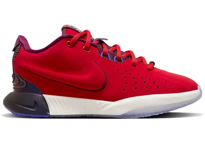 Pre-owned Nike Lebron 21 James Theater Sneakers In Track Red/ivory/bordeaux In Multi