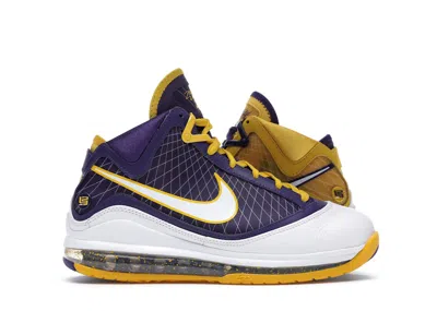 Pre-owned Nike Lebron 7 Media Day Sneakers In Court Purple/white/amarillo