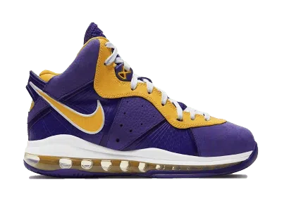 Pre-owned Nike Lebron 8 Lakers Sneakers In Purple/yellow In Multi