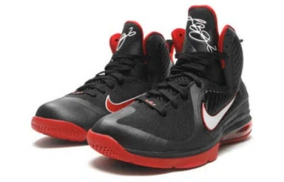 Pre-owned Nike Lebron 9 Black White Red 469764-003