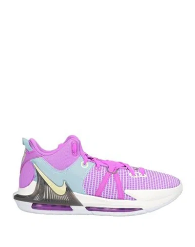 Nike Lebron James Man Sneakers Purple Size 14 Textile Fibers