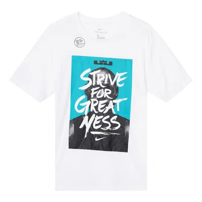 Nike Lebron James Printing Sports Short Sleeve White