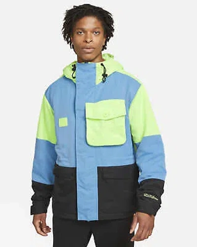Pre-owned Nike Lebron Premium Utility Jacket Men Key Lime/black/dutch Blue In Multicolor