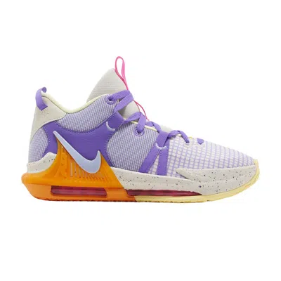 Pre-owned Nike Lebron Witness 7 Gs 'action Grape Vivid Orange' | Purple | Kid's Size 6.5