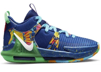 Pre-owned Nike Lebron Witness 7 Kaleidoscope Sneakers In Deep Royal Blue/game Royal/electric Algae