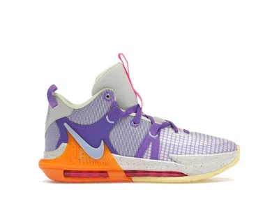 Pre-owned Nike Lebron Witness 7 Vivid Orange Sneakers In Light Orewood/action Grape/cobalt Blue Bliss