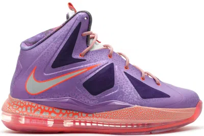 Pre-owned Nike Lebron X Allstar Area 72 Sneakers In Laser Purple/strata Grey/total Crimson