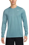 Nike Men's Dri-fit Legend Long-sleeve Fitness Top In Denim Turquoise/black