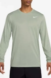 Nike Legend Long Sleeve Dri-fit Training T-shirt In Jade Horizon/white