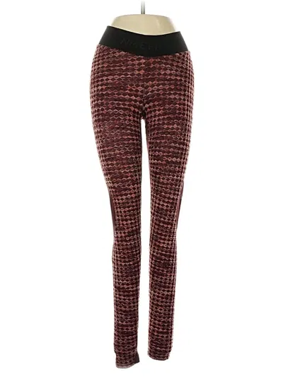 Pre-owned Nike Leggings In Burgundy