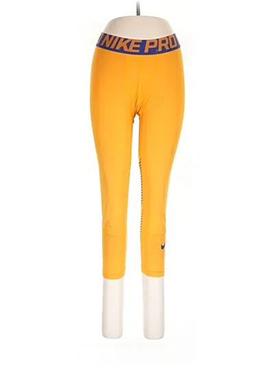 Pre-owned Nike Leggings In Yellow