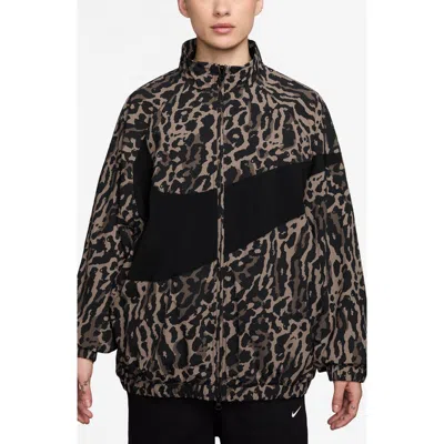 Nike Sportswear Trend Woven Heritage All Over Print Jacket In Black