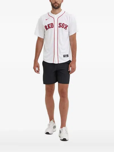 Nike Letter-print Buttoned Shirt In White