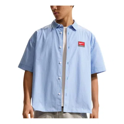 Nike Life Button-down Shirt 'pacific Blue White'