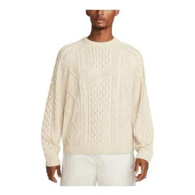 Nike Life Cable Knit Sweater In White