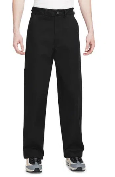 Nike Life Carpenter Pants In Black/white