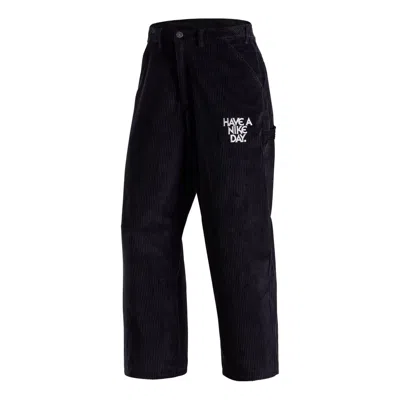 Nike Life Corduroy Cargo Trousers 'black' In Blue