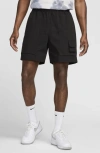 Nike Life Drawstring Cargo Camp Shorts In Black/ Black