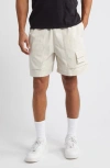 Nike Life Drawstring Cargo Camp Shorts In Light Orewood Brown