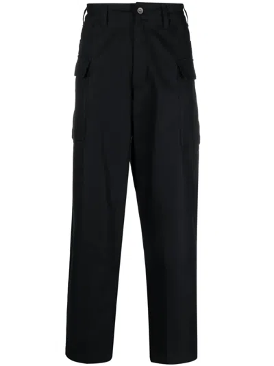 Nike Life Herringbone-weave Straight-leg Trousers In Blue