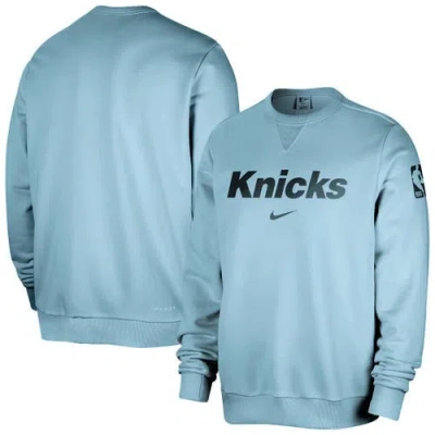 Nike Light Blue New York Knicks Courtside Standard Issue Performance Pullover Sweatshirt
