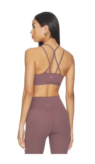 Nike Light Support Padded Sports Bra In Burgundy