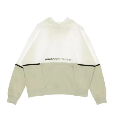 Nike Lightweight Cropped Hoodie Women's Sportswear Archive Remix Hoody White/light Bone/black In Green