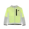 Nike Lightweight Hooded Sweatshirt With Zip For Child B Sportswear Tech Fleece Full-zip Woven Hoodie Mix  In Lt Liquid Lime/photon Dust/black