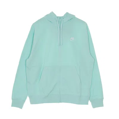 Nike Lightweight Hooded Sweatshirt With Zip Men Sportswear Club Hoodie Full Zip French Terry Light Dew/li In Blue