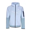 Nike Lightweight Hooded Sweatshirt With Zip Men's Sportswear Tech Fleece Hoodie Celestine Blue/worn Blue/ In Celestine Blue/worn Blue/white