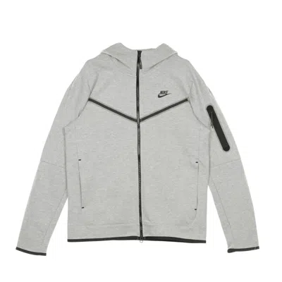 NIKE LIGHTWEIGHT HOODED SWEATSHIRT WITH ZIP MEN'S SPORTSWEAR TECH FLEECE HOODIE DK GRAY HEATHER/BLACK