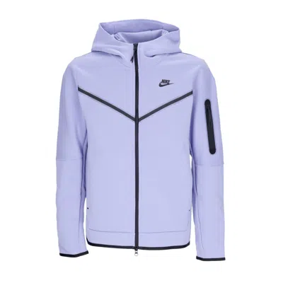 Nike Lightweight Hooded Sweatshirt With Zip Men's Sportswear Tech Fleece Hoodie Light Thistle/black In Purple