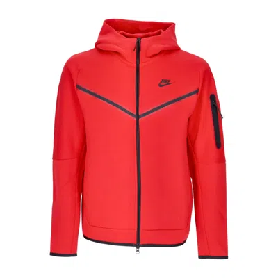 NIKE LIGHTWEIGHT HOODED SWEATSHIRT WITH ZIP MEN'S SPORTSWEAR TECH FLEECE HOODIE UNIVERSITY RED/BLACK