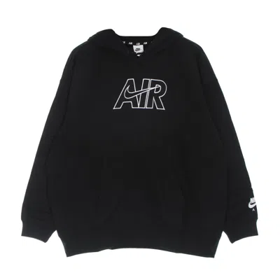 Nike Lightweight Hooded Sweatshirt Women Sportswear Air Fleece Hoodie Black/black/white In Multi