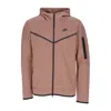 Nike Lightweight Sweatshirt With Zip Hood For Men Sportswear Tech Fleece Full-zip Hoodie Archaeo Brown/ar In Archaeo Brown/archaeo Brown/black