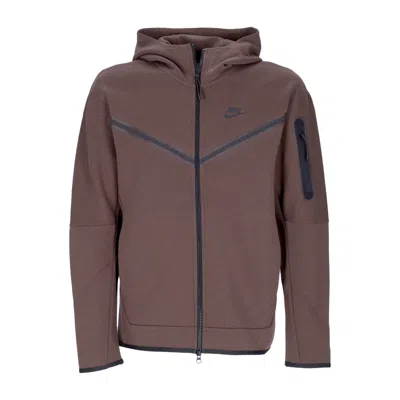 Nike Lightweight Sweatshirt With Zip Hood For Men Sportswear Tech Fleece Full-zip Hoodie Baroque Brown/ba In Baroque Brown/baroque Brown/black