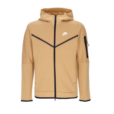 Nike Lightweight Sweatshirt With Zip Hood For Men Sportswear Tech Fleece Hoodie Elemental Gold/sail