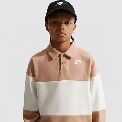 Nike Little & Big Kid Boys Long Sleeve Rugby Shirt In Nude