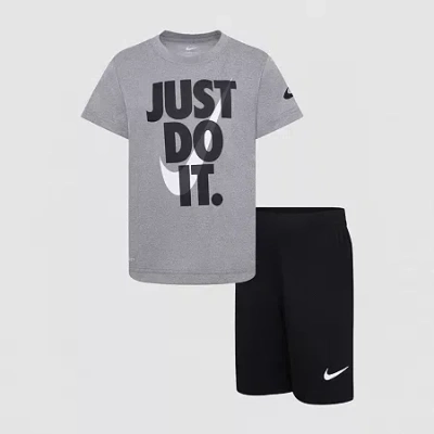 Nike Kids' Little Boys 2-pc. Short Set In Gray