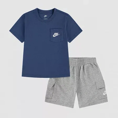 Nike Kids' Little Boys 2-pc. Short Set In Blue