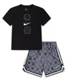 Nike Little Boys 2-piece Dna 24 Dri-fit T-shirt And Shorts Set In Black