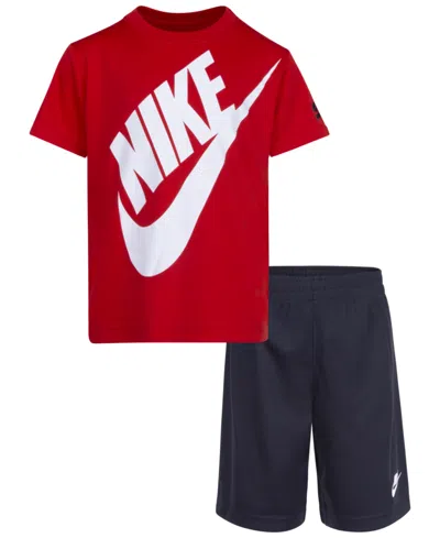 Nike Kids' Little Boys 2-piece Futura T-shirt And Shorts Set In Black