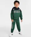 Nike Little Boys 2-piecs Sportswear P.e. Blocked Pullover & Pant Set In Green